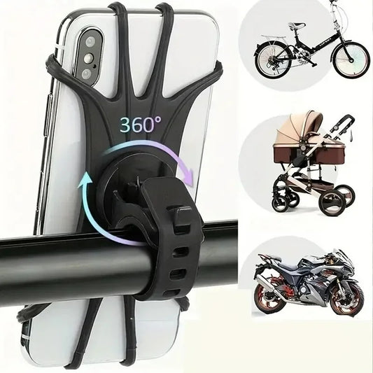 Bike Bicycle Mobile Smart Phone Holder 4.5-6.3" 360° Mount Black By DYZI UK