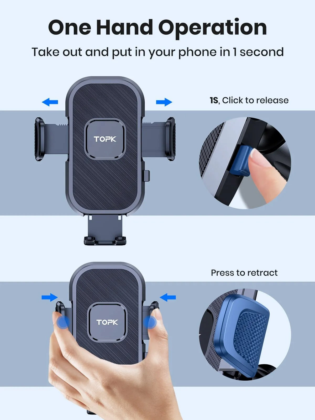 TOPK Car Phone Holder Gravity Stand for iPhone Xiaomi Samsung Car Mobile Support Air Vent Phone Mount